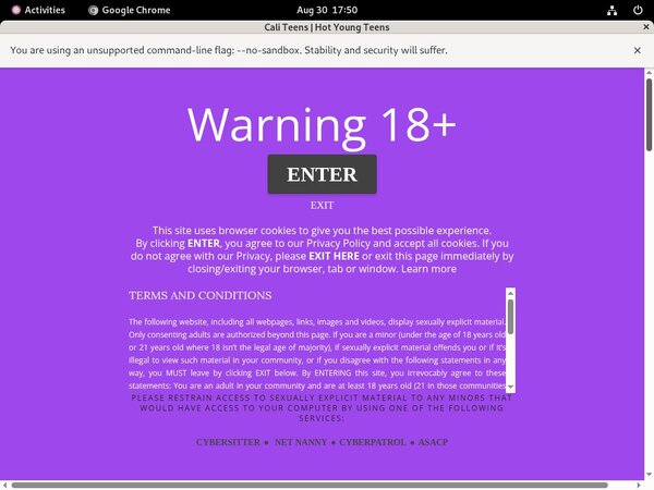 Cali Teens Network Password