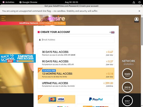 Digital Desire Billing Page