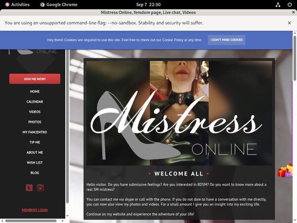 MistressOnline Logins Free