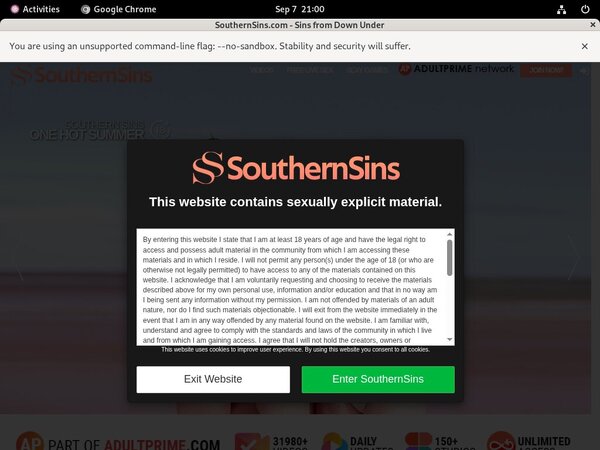 Southernsins.com Passcode