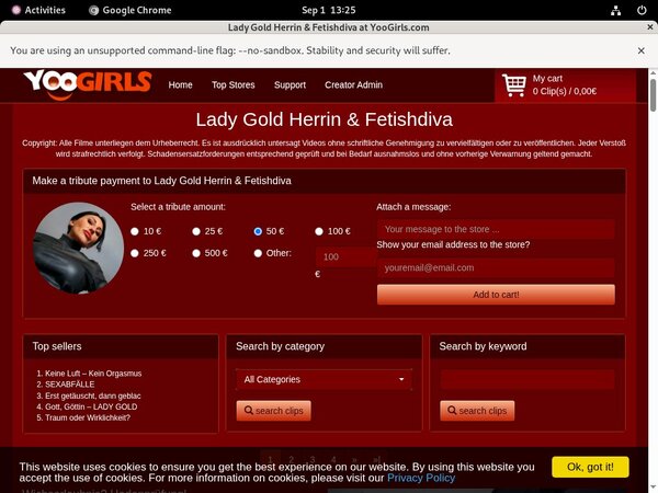 Trial LadyGoldFetishdiva Membership