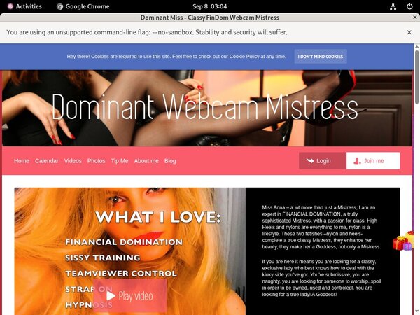 Valid Dominant Miss - Classy FinDom Webcam Mistress Passwords